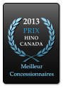 2013 PRIX  HINO CANADA   Meilleur Concessionnaires Meilleur Concessionnaires