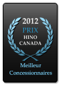 2012 PRIX  HINO CANADA   Meilleur Concessionnaires Meilleur Concessionnaires